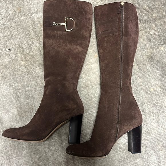 Gucci Shoes - Hasler Horsebit Accent Suede Boots
Women's Size: 38.5